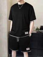 Herren stylisches Freizeit-Set mit kontrastierenden Details