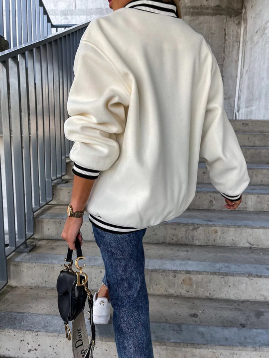 R&B | Taschen Kontrast Baseball Wolljacke