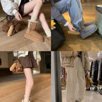 Damen modische Booties mit weichem Kunstfellkragen und praktischem Schnallenverschluss R&B