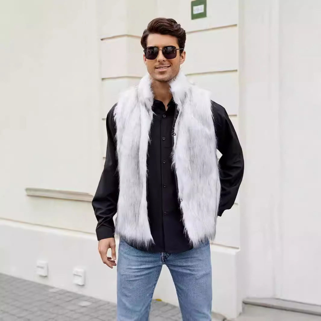 Herren Modische Weste aus Kunstfell R&B