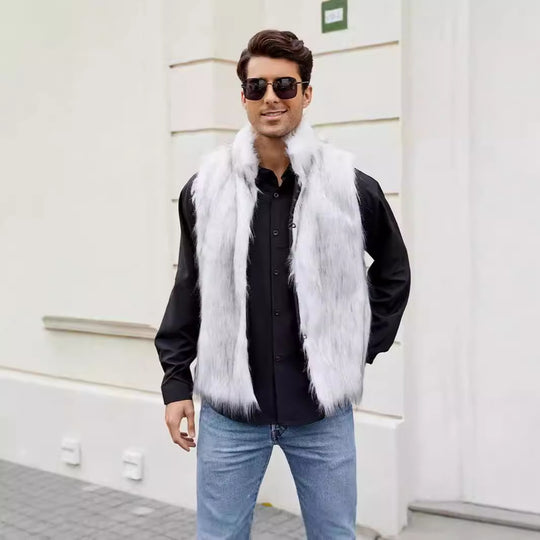 Herren Modische Weste aus Kunstfell R&B