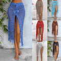 Damen gehäkelter Strand-Sarong mit Fransen R&B