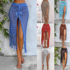 Damen gehäkelter Strand-Sarong mit Fransen R&B