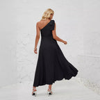 Damen Maxikleid mit asymmetrischem Design und Trägerdetail R&B