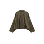 Damen modische Oversize-Jacke mit verstecktem Bund und Schulterdetails R&B