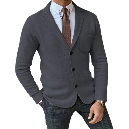 Herren Strickblazer mit großen Taschen und modernem Schnitt R&B