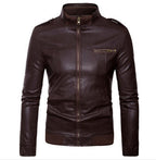Herren Kunstleder Bikerjacke mit aufregenden Details und modernem Schnitt
