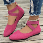 Damen Ballerinas mit elastischen Kreuzgurten R&B