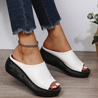 Damen Wedge-Pantoletten aus hochwertigem Leder R&B