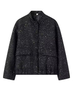 R&B | Gold Pailletten Stehkragenjacke