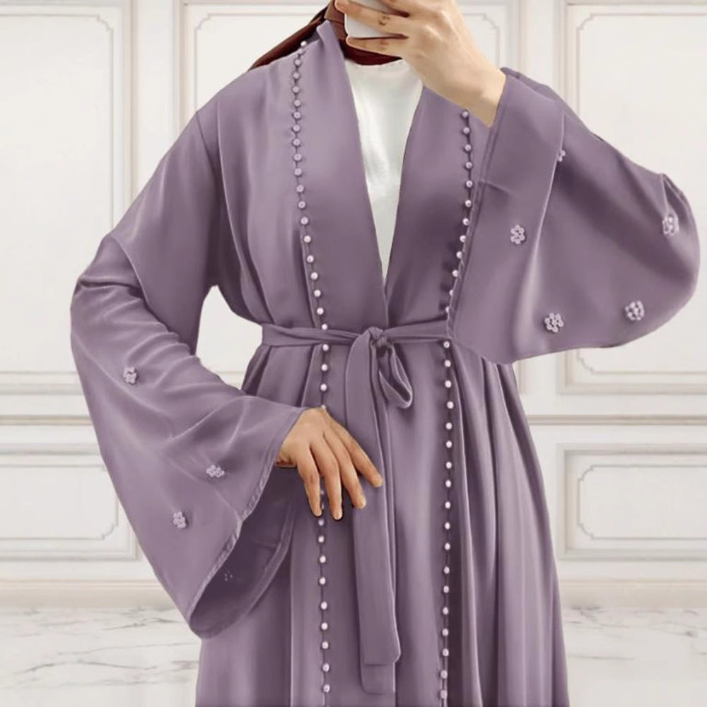 Damen Eleganter Kimono mit perlverzierten Details und weitem Schnitt R&B