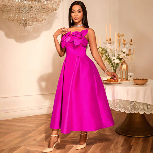 Damen A-Linien Kleid mit floralem Akzent R&B