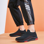 Damen Komfortable Slip-On Sneakers mit atmungsaktiver Strickoberfläche R&B