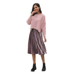 Damen Grob gestrickter Pullover mit lässigem Schnitt und strukturiertem Design R&B