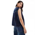 Damen Denim-Weste mit innovativem Schnürverschluss R&B