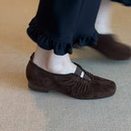 Damen Mokassins mit elastischen Riemen und raffiniertem Falten-Design R&B