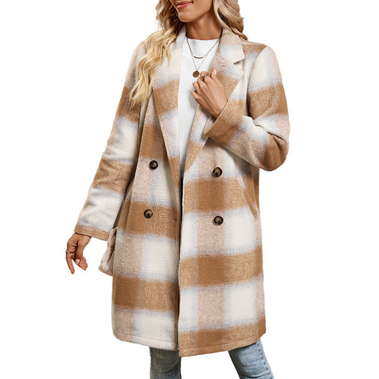 Damen eleganter Wollmantel R&B