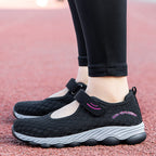 Damen Komfortable Slip-On Freizeitschuhe mit Klettverschluss R&B