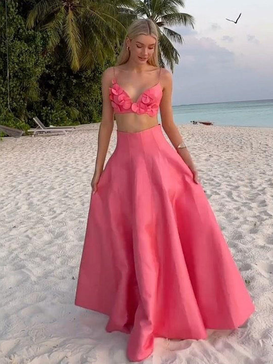Damen Modisches Set mit Blumendetails und ausgestelltem Rock R&B
