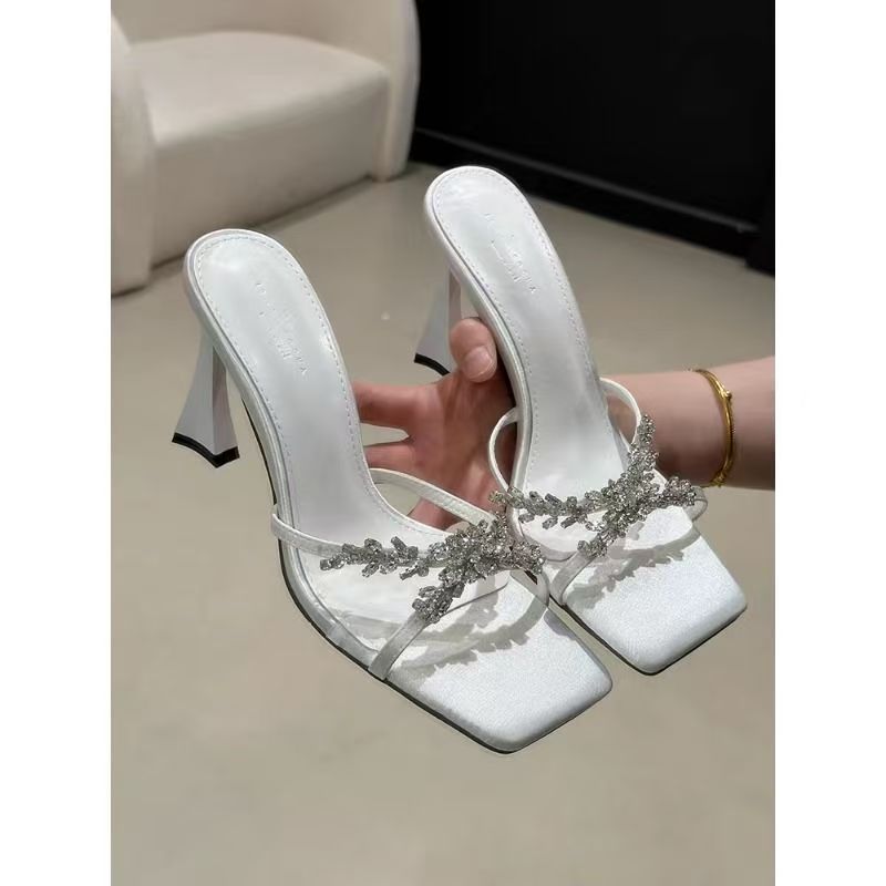 Damen modische Plateau-Sandalen mit funkelnden Strassverzierungen R&B