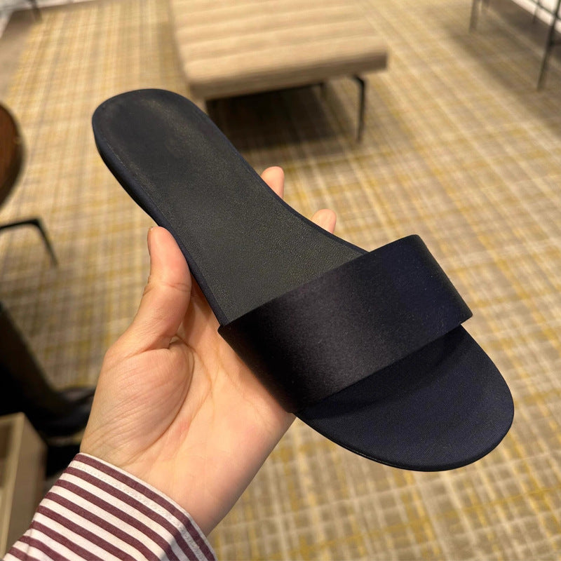 Damen Flache Slipper mit klassischem Riemendesign R&B