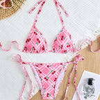 Damen Triangel-Bikini mit frischem Kirschmotiv R&B