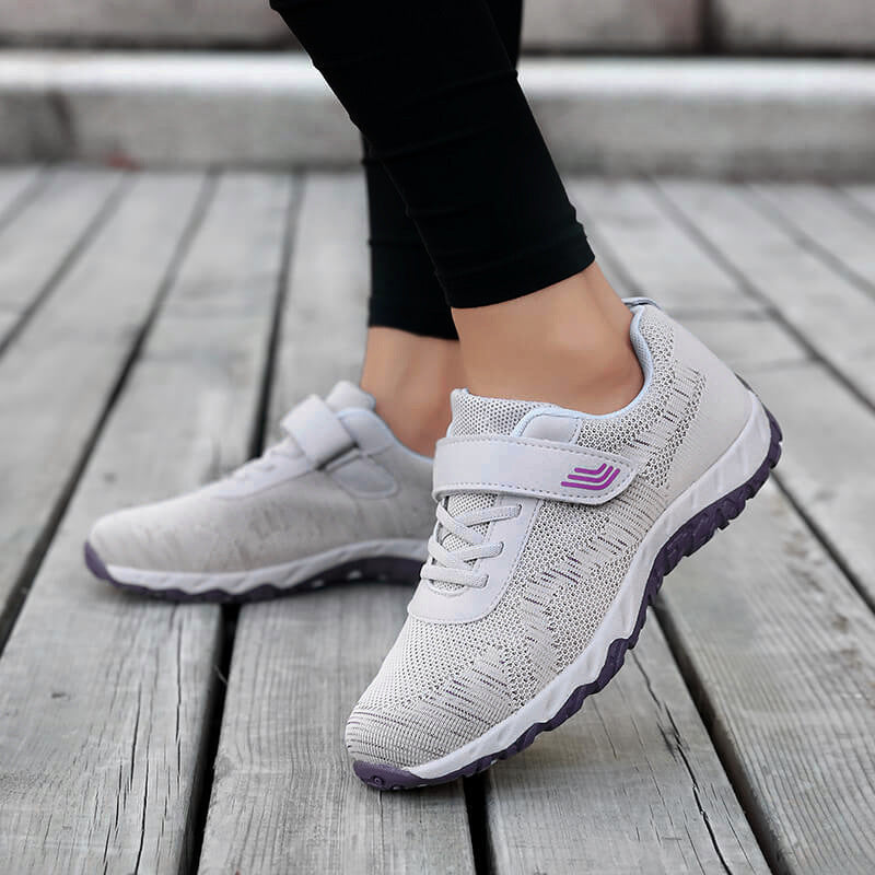 Damen Sportliche Sneakers mit Klettverschluss und atmungsaktivem Mesh-Obermaterial