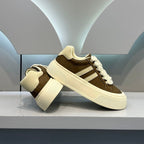 Damen Modische Sneakers mit hohem Plateau und Kordelzug R&B