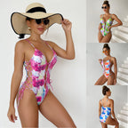 Damen Einteiler Badeanzug mit modischem Cut-Out-Design und verspielten Schnürungen R&B