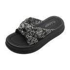Damen komfortable Riemensandalen mit elegantem Knoten-Design EB