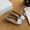 Damen Ballerinas mit modischem Punktmuster und bequemer Sohle R&B