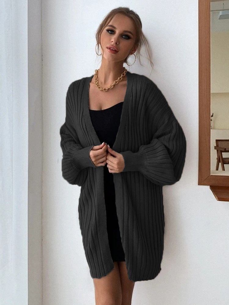 Damen Weitgeschnittener Strickcardigan mit strukturiertem Rippdesign R&B