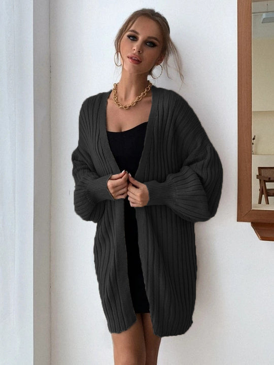 Damen Weitgeschnittener Strickcardigan mit strukturiertem Rippdesign R&B