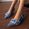 Damen Slingback-Pumps mit funkelnden Schmuckdetails R&B