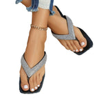 Damen Glitzernde Zehengreifer-Sandalen mit elegante Riemen R&B