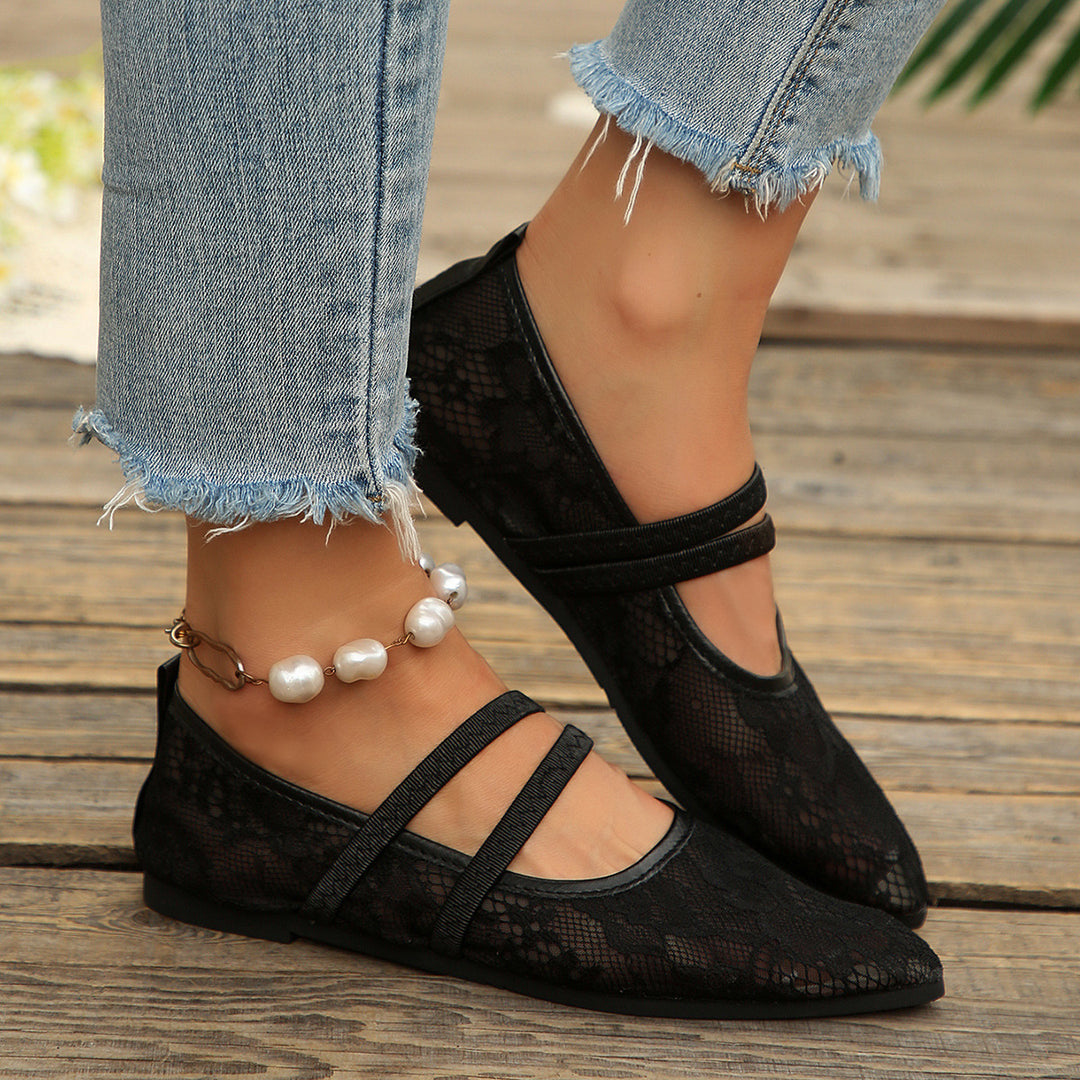 Damen Ballerinas mit elegantem Spitzendesign R&B