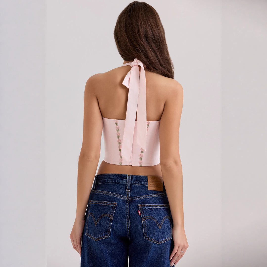 Damen Sexy Korsett-Oberteil mit floralen Akzenten R&B