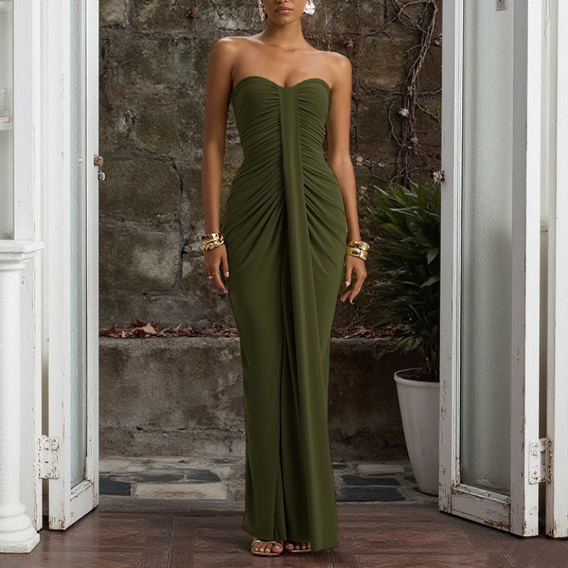 Damen figurbetontes Cocktailkleid mit Raffungen und herzförmigem Ausschnitt R&B