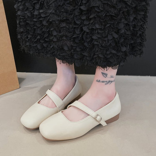 Damen bequeme Ballerinas mit verstellbarem Riemen R&B