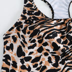 Damen Tankini-Set mit modischem Tiermuster und elastischem Hochbund R&B