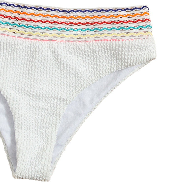 Damen Triangel-Bikini mit buntem Wellenmuster