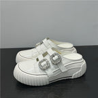 Damen modische Clutch-Sneaker mit dekorativen Strassschnallen R&B