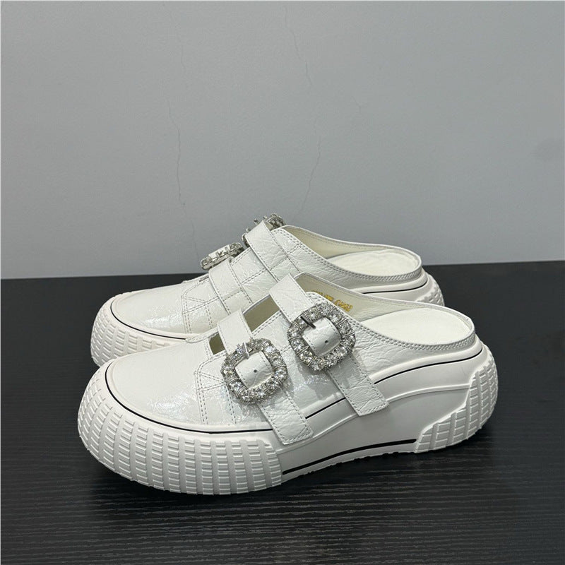 Damen modische Clutch-Sneaker mit dekorativen Strassschnallen R&B