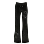 Damen Flare Jogginghose mit funkelnden Sternenapplikationen R&B