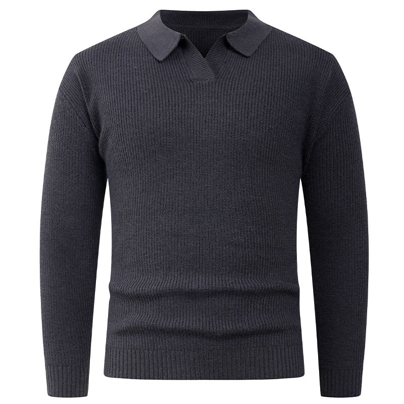 Herren eleganter Strickpullover mit modernem V-Ausschnitt und strukturiertem Design