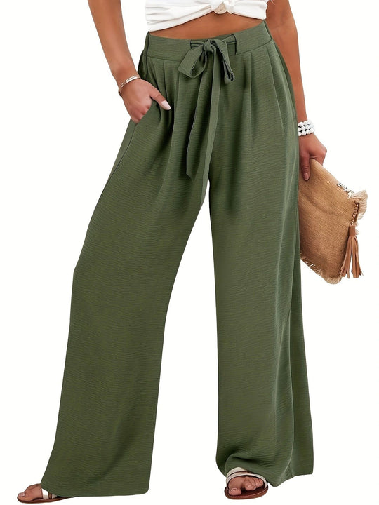 Damen Leichte und luftige Palazzohose mit seitlichen Taschen R&B