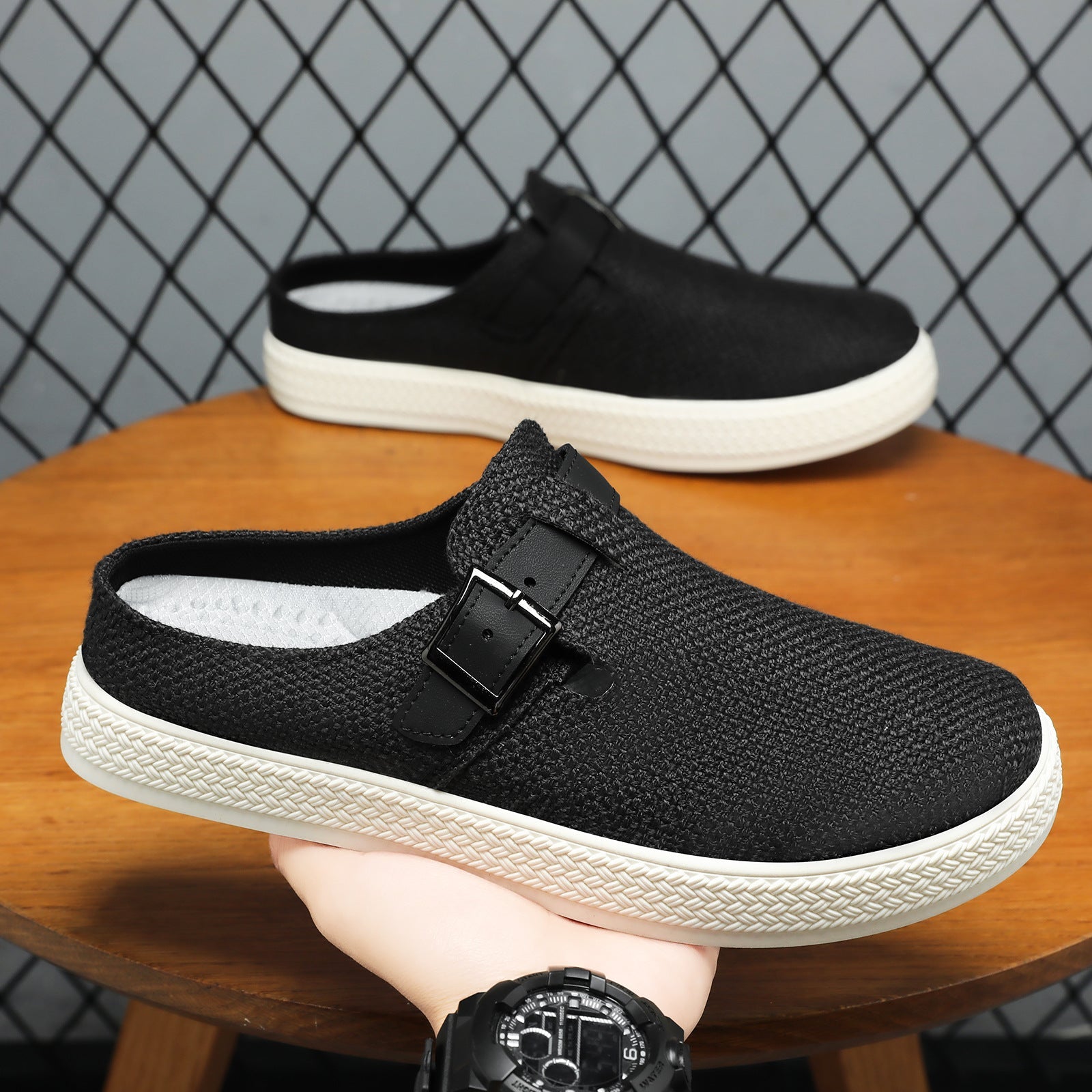 Damen Bequeme Clogs mit verstellbarem Schnallenverschluss R&B