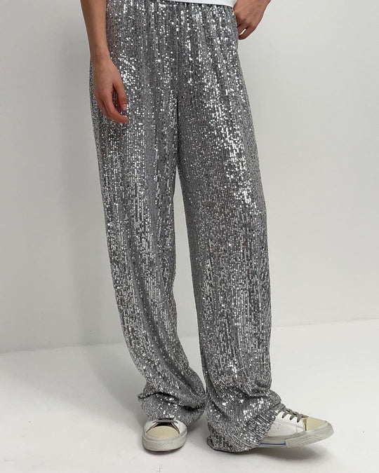 Damen Glitzernde Palazzo-Hose R&B