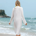 Damen Leichtes Strandhemd mit langer Knopfleiste R&B