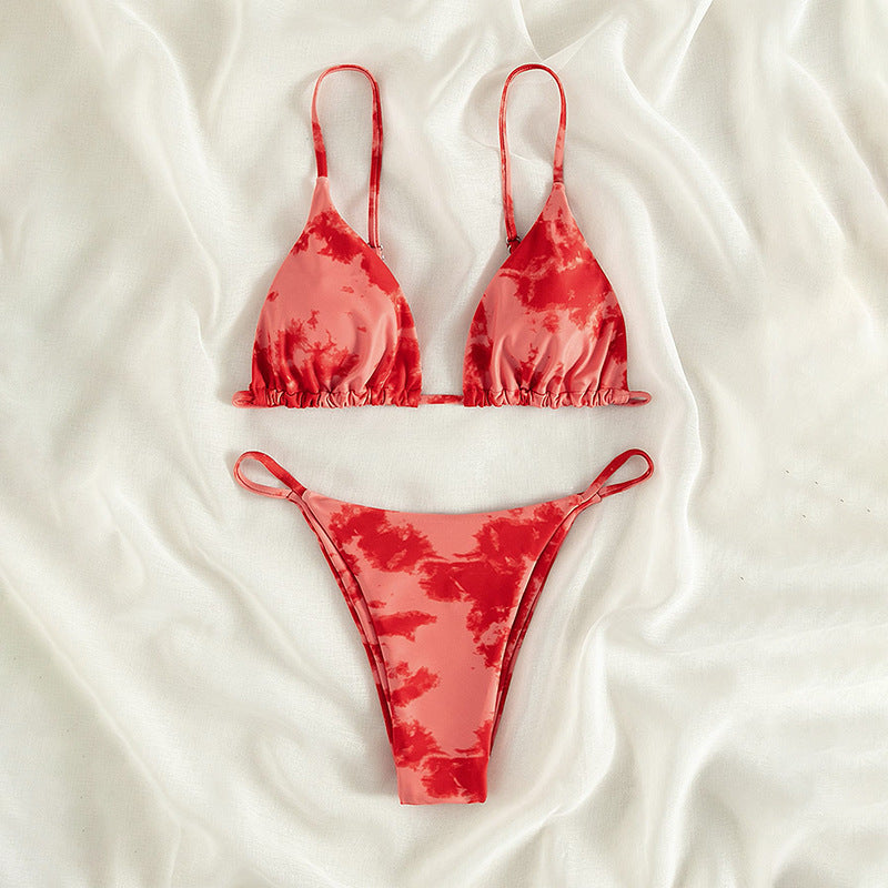 Damen Triangel-Bikini mit Raffung und verstellbaren Trägern R&B